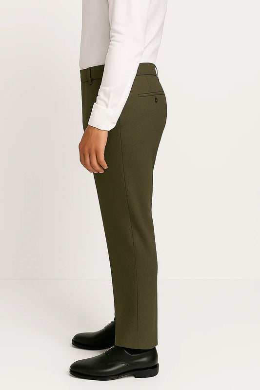 BY IJAZ™ Olive Green - Mens Formal Dress Pant
