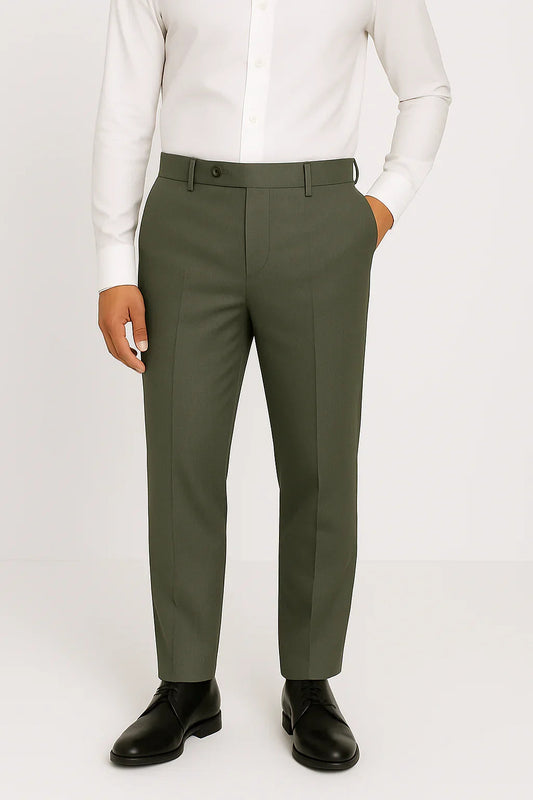 BY IJAZ™ Olive Green - Mens Formal Dress Pant