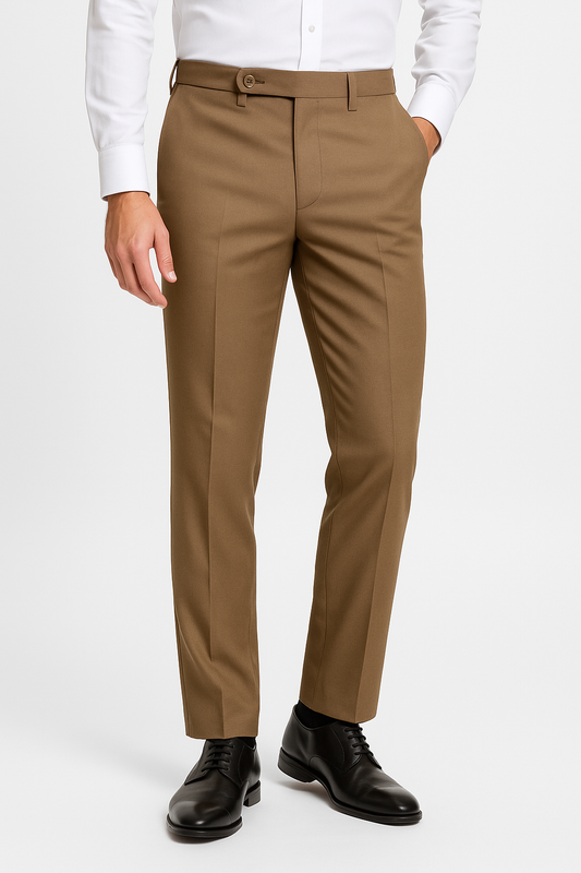 BY IJAZ™ Camel Brown - Mens Formal Dress Pant