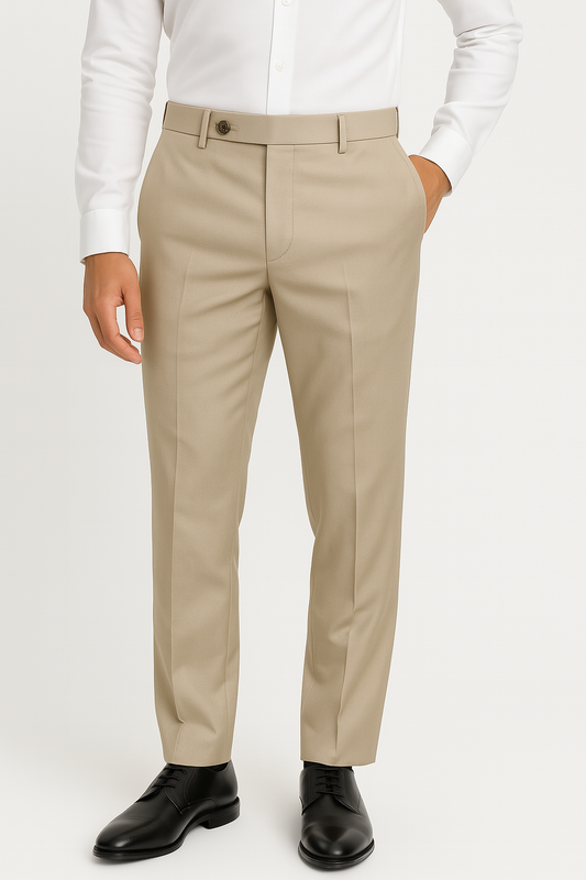BY IJAZ™ Beige - Mens Formal Dress Pant