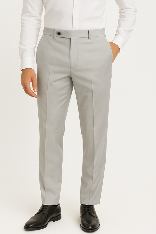 BY IJAZ™ Light Silver - Mens Formal Dress Pant